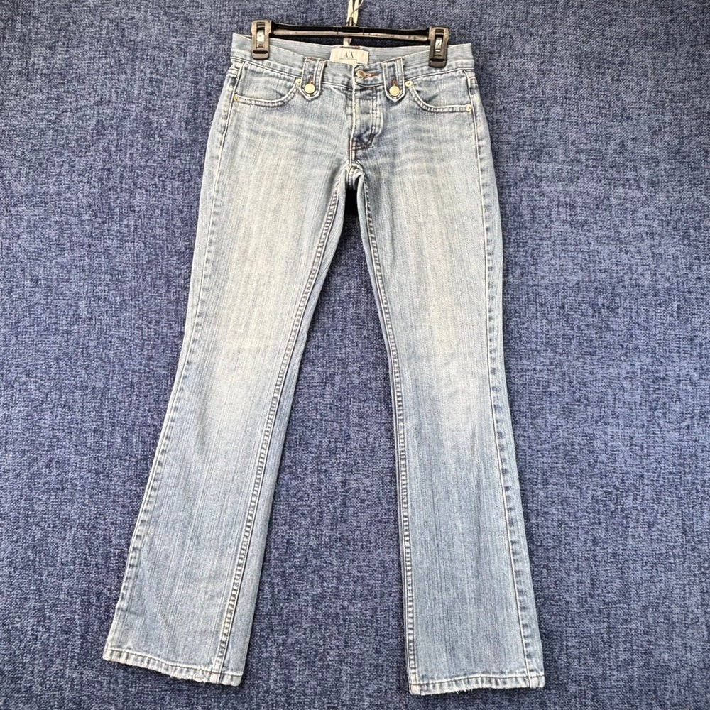 Armani Exchange Jeans Womens 2 Light Wash Cotton Bootcut Low Rise Button Fly